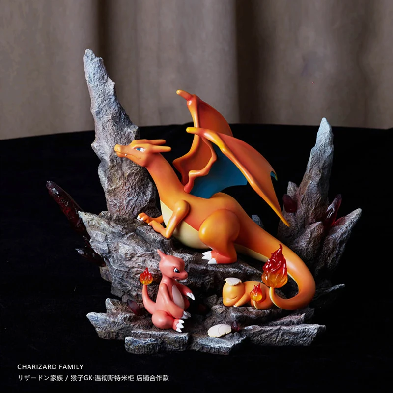 

Pokemon Action Figures Charmander Charmeleon Charizard Model Toy GK Dragon Garage Kit Statue Collectibles