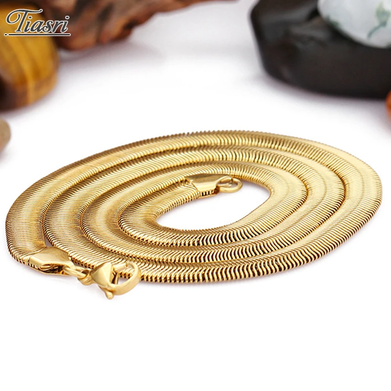 

Tiasri Halloween Friends Gift Men Women Necklace Gold Color Pole-Chain Stainless Steel Choker Punk Style Jewelry Wholesale 2020