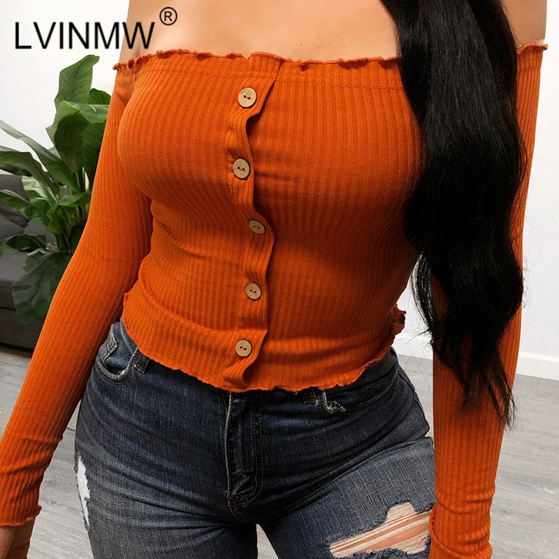 Женская трикотажная футболка LVINMW повседневный укороченный топ в рубчик с