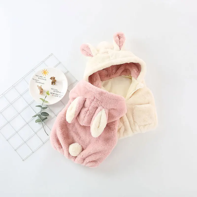 

Cartoon Hoodie Children Clothing Girls Coats Vest Plus Velvet Warm Winter Newborn Clothes Boys Vest Kids Clothes 1-3 Years