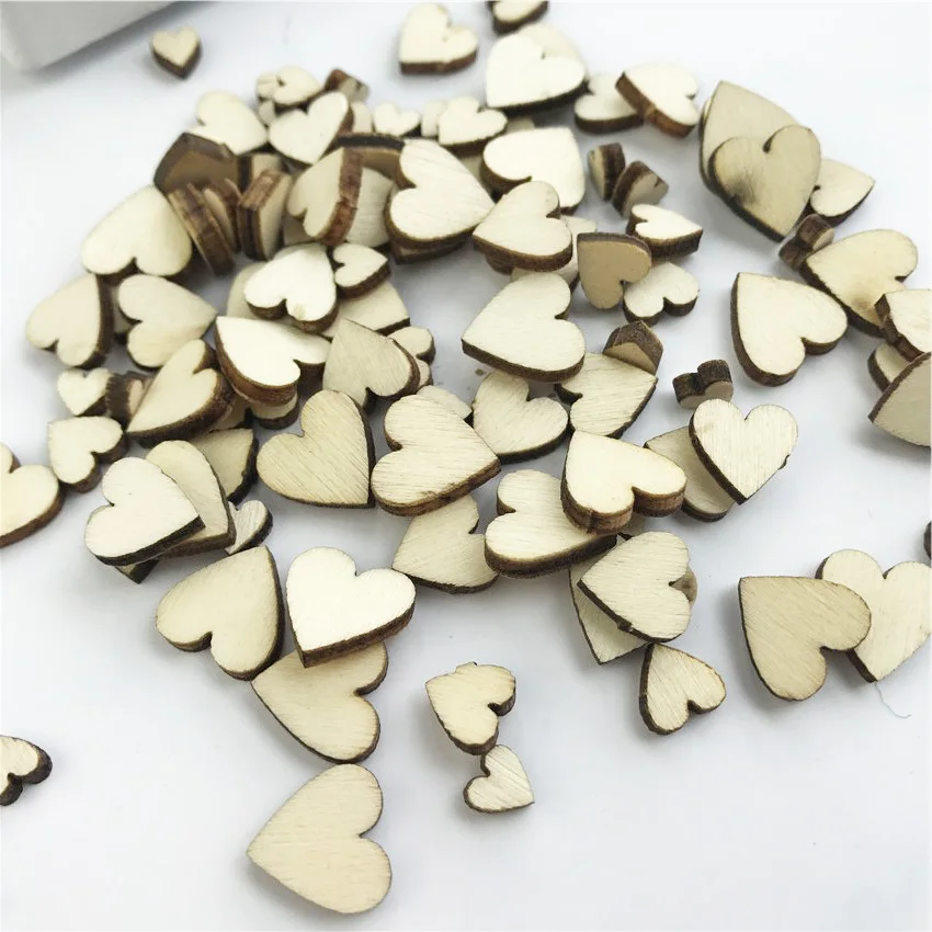 100/200 шт. деревянные настольные украшения в виде сердца|Украшения своими руками