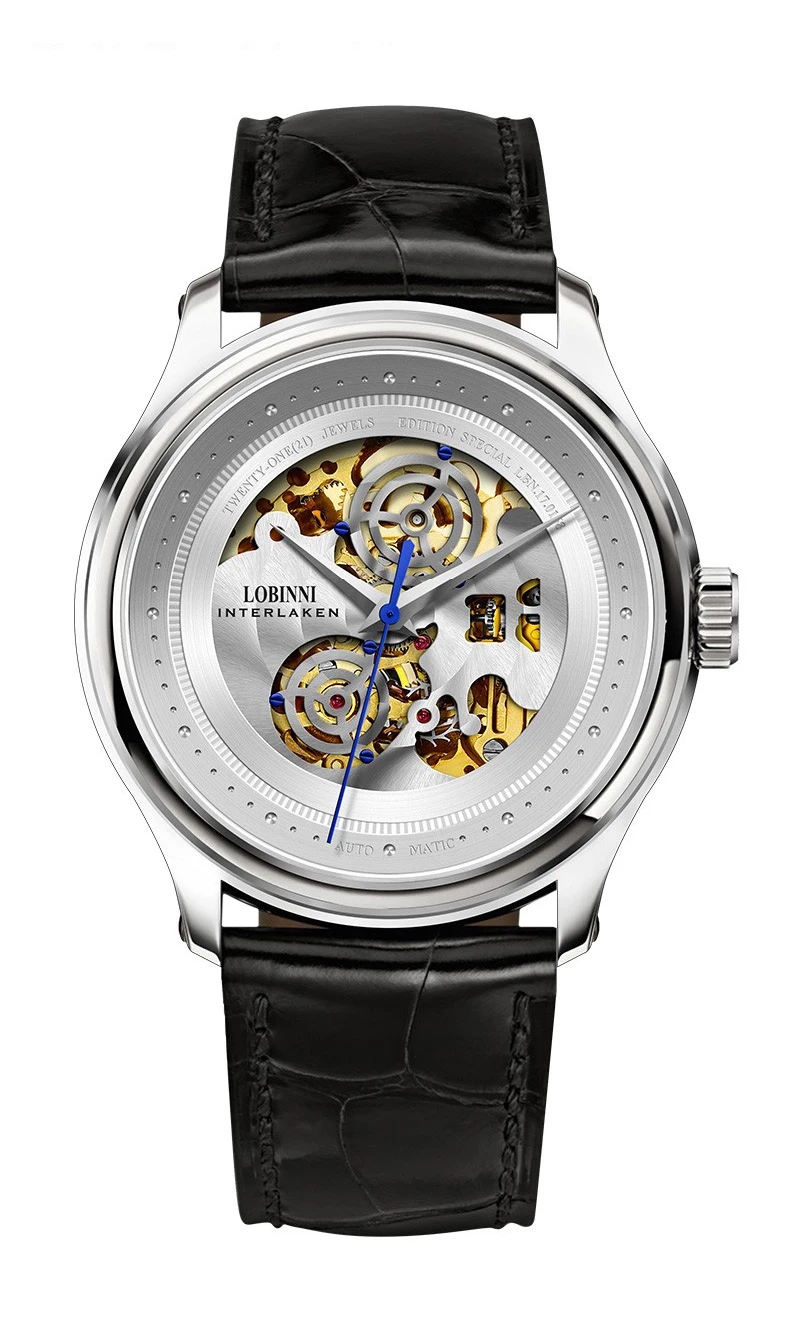 Люксовый бренд, LOBINNI, мужские часы, Япония, MIYOTA 8N24, автоматические механические, MOVT, мужские часы, сапфир, 50 м, водонепроницаемые часы, L5025-2
