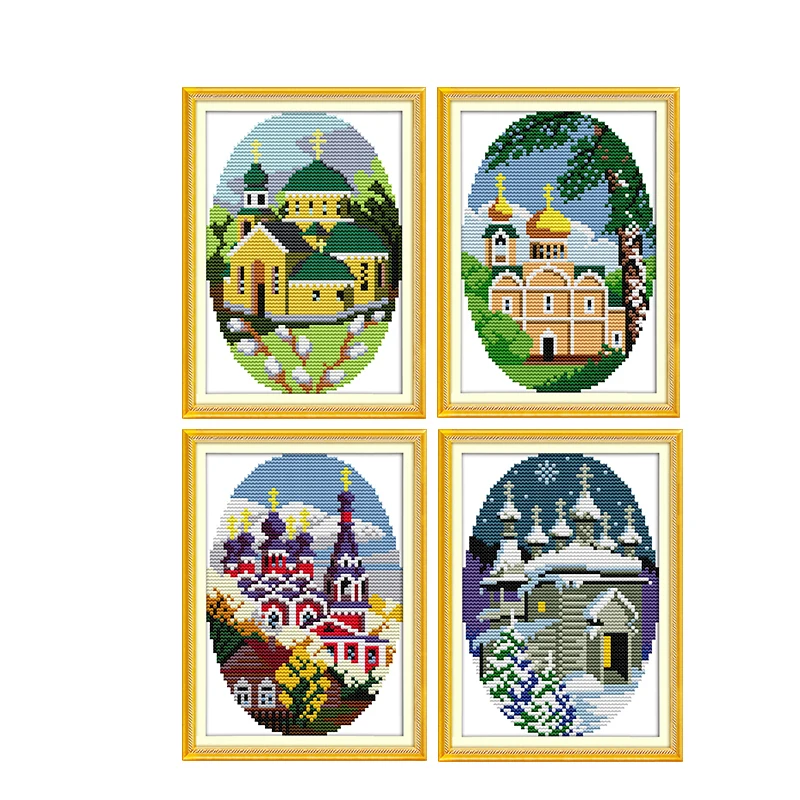 Четыре сезона хижины DIY Китайский Рукоделие Ремесло 11CT14CT печатные узоры крестиком набор DMC на холсте вышивка набор