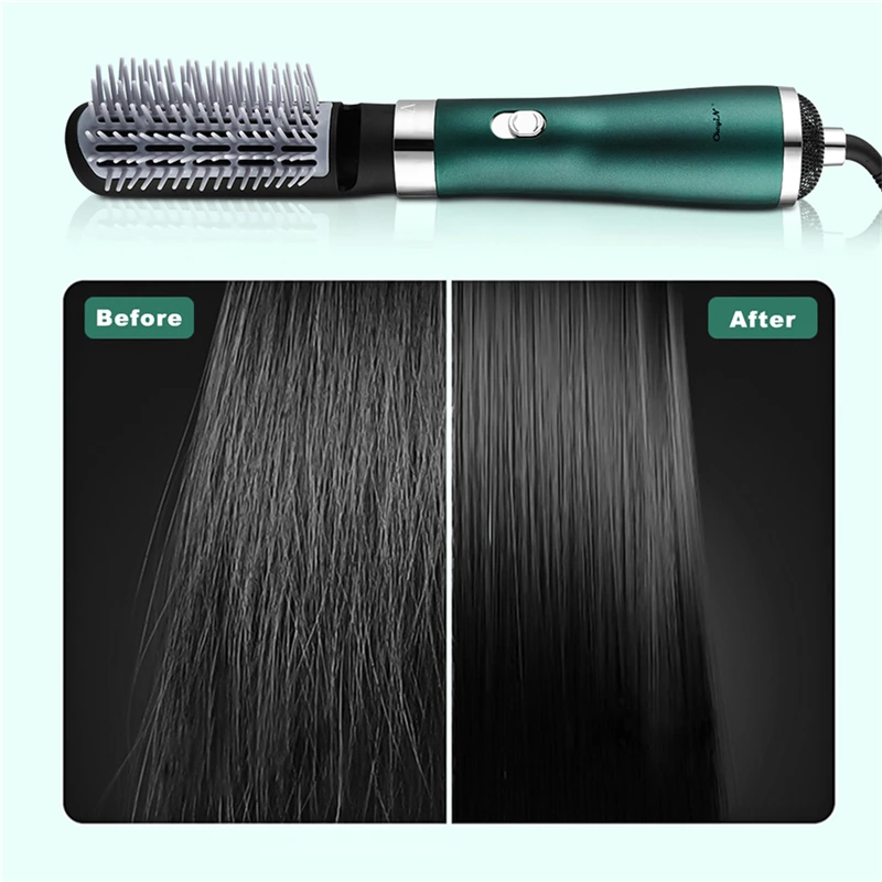 

CkeyiN Ionic Hair Dryer Brush 3 in 1 Hot Air Blow Dryers Negative Ion Hair Curler Straightener Comb Volumizer 3 Temperatures 48