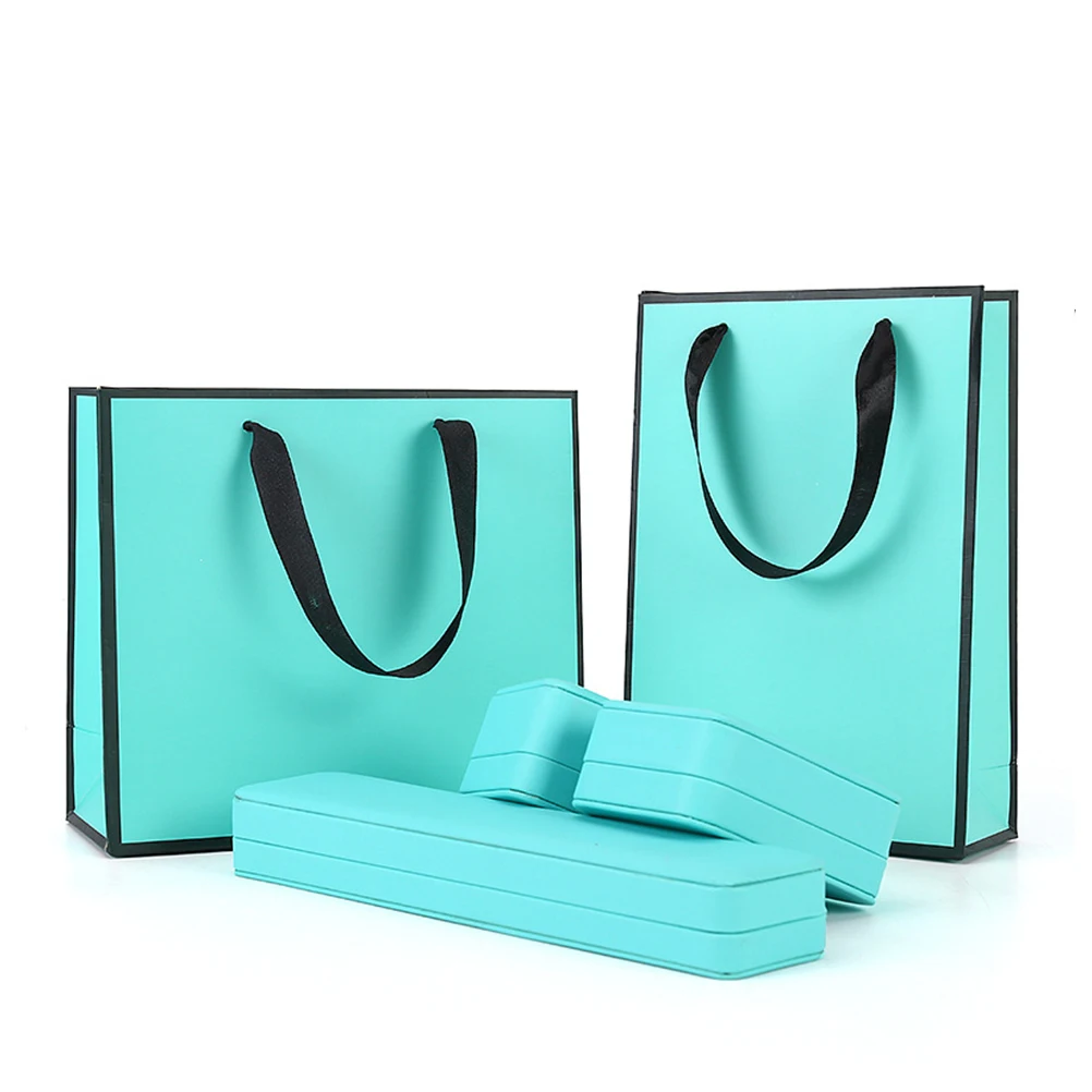 4 шт бумажный мешок для подарков упаковка ювелирных изделий с черным ободом