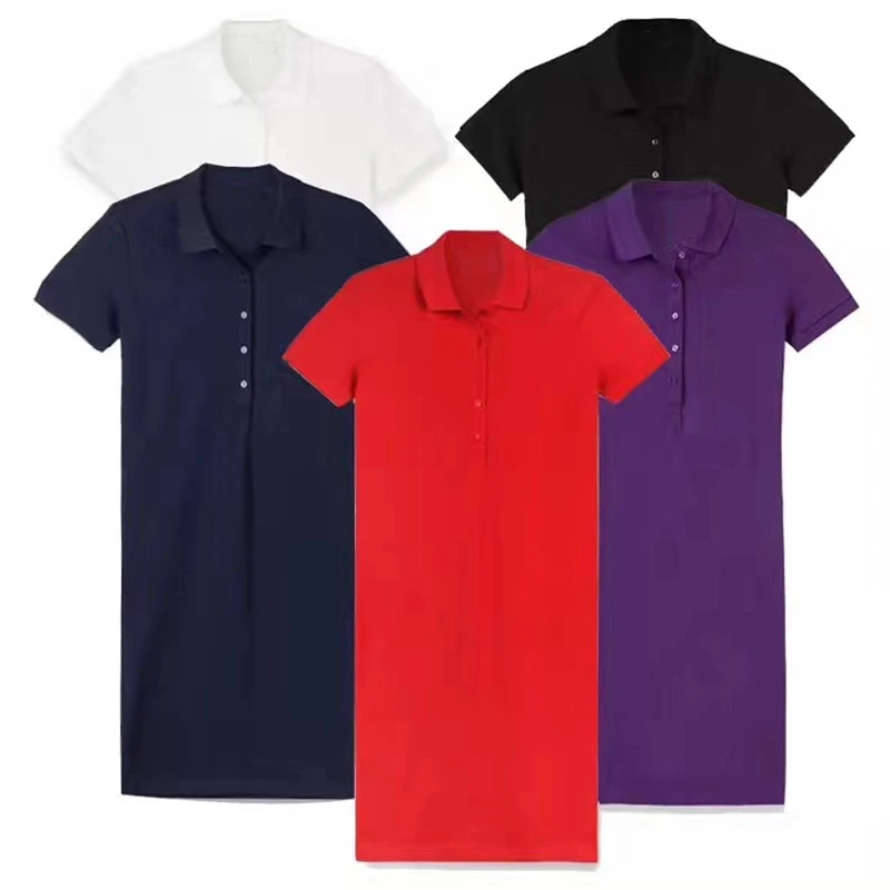 

Women 2020 crocodile Polo Dress Shirt Luxury Casual Dresses T Shirt Femal Summer Turn Down Collar Short Sleeve Ladies