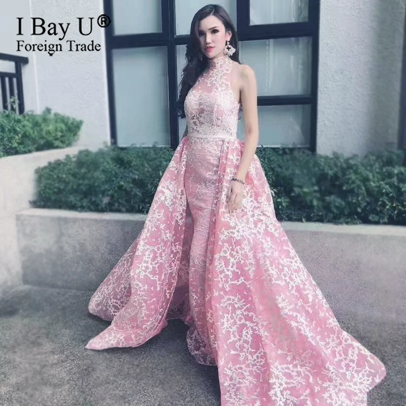 Очаровательные розовые вечерние платья 2020 кружевная длинная юбка Дубай