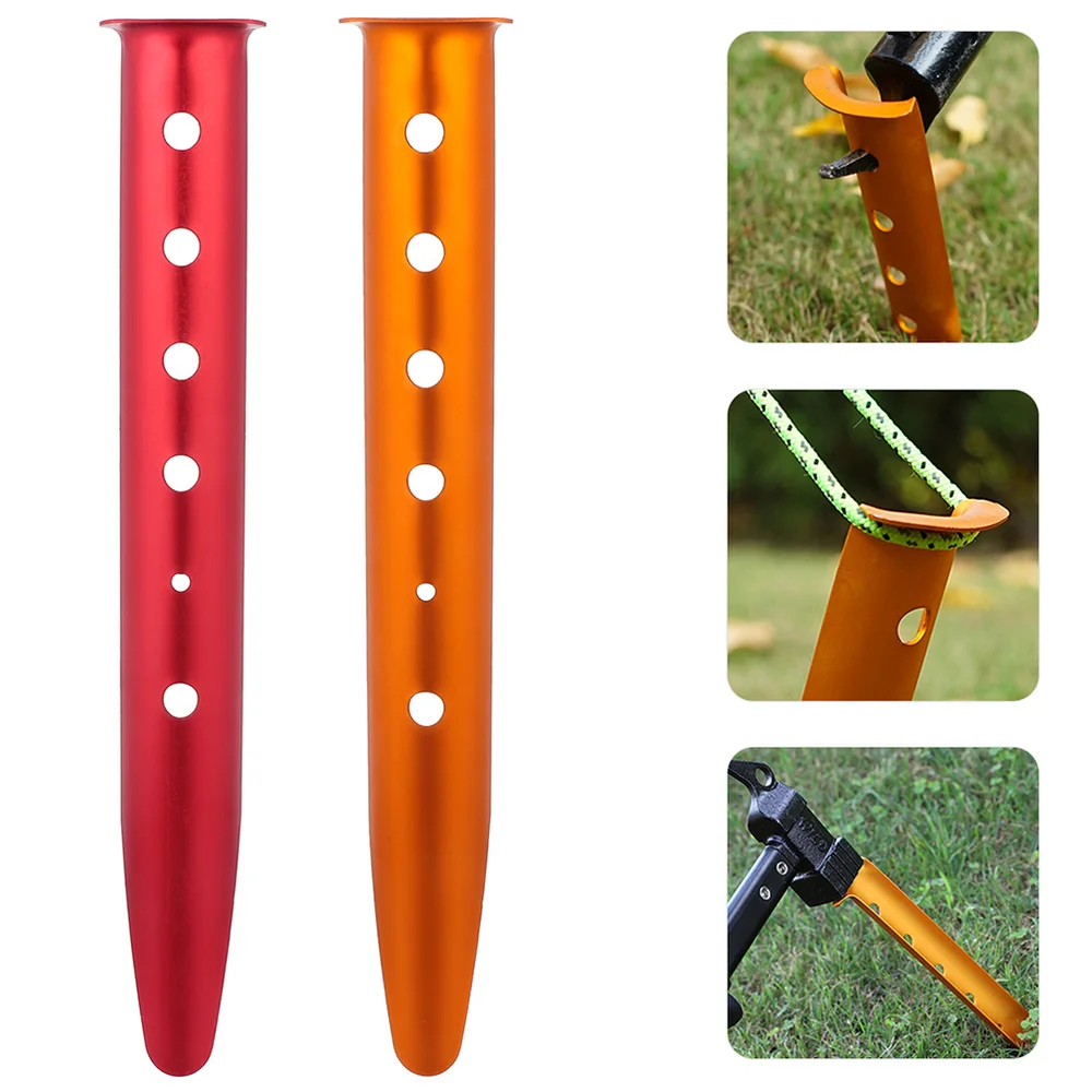 

4Pcs Camping Snow Tent Stakes Practical Metal Tent Pegs Useful Tent Fixing Nails