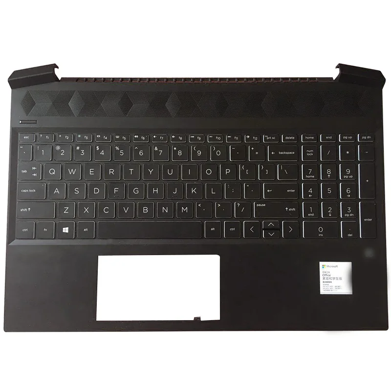 original 95 new for hp pavilion gaming 15 ec 15 ec0000 laptop palmrest upper case us backlit keyboard l72598 001 free global shipping