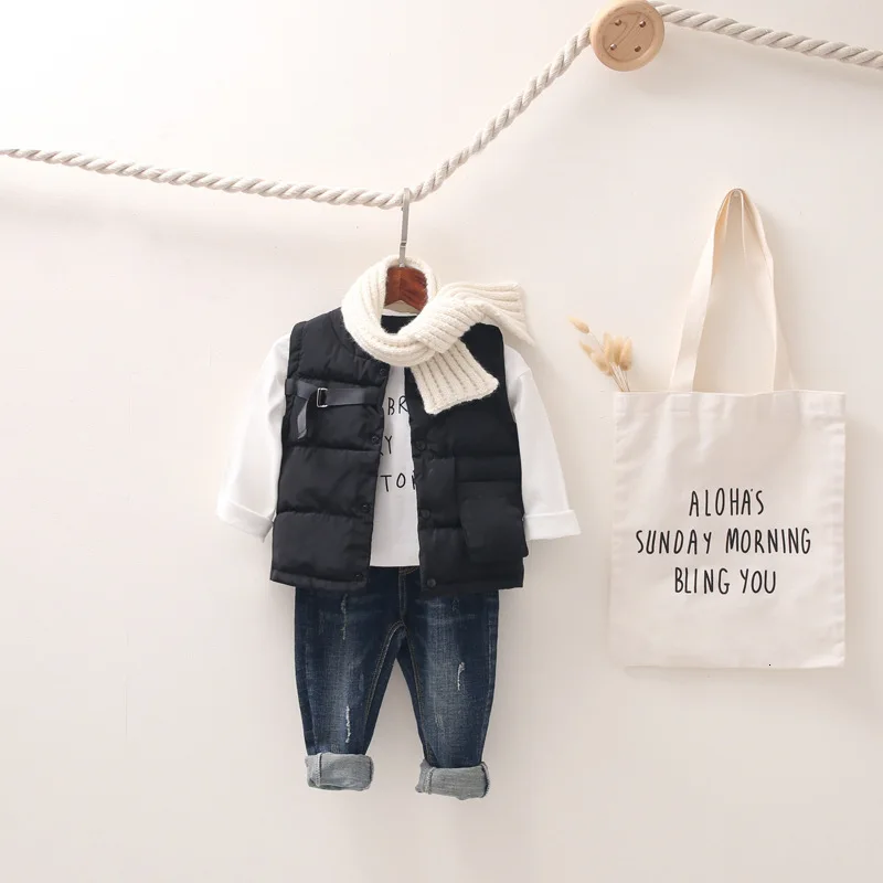Новинка зимы 2019 детская одежда детский хлопковый жилет на пуху без рукавов с