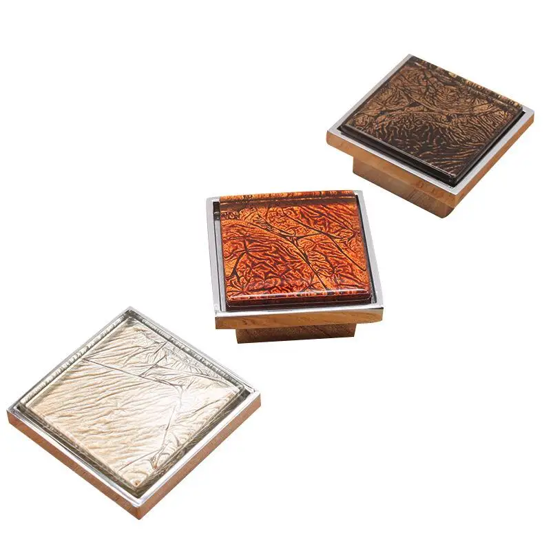 Квадратная Хрустальная Стеклянная Ручка ящика шкафа современный