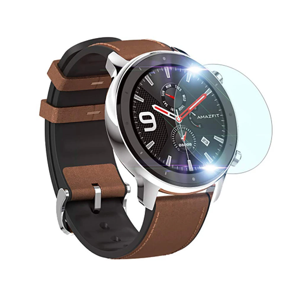 Защитная пленка для экрана из закаленного стекла для Xiaomi Amazfit GTR Smart Watch 47 мм 42 мм 2 шт Взрывозащищенная прозрачная пленка против царапин