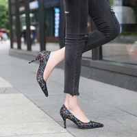 2021 summer korean new style womens casual party banquet pointed shallow mouth single shoes womens color sexy stiletto shoes