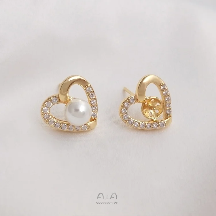 

Серьги-гвоздики из меди с сердечком, 13 мм, 10 шт.