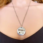 Ожерелье из нержавеющей стали с гравировкой в виде букв в Западном ковбойском простом стиле