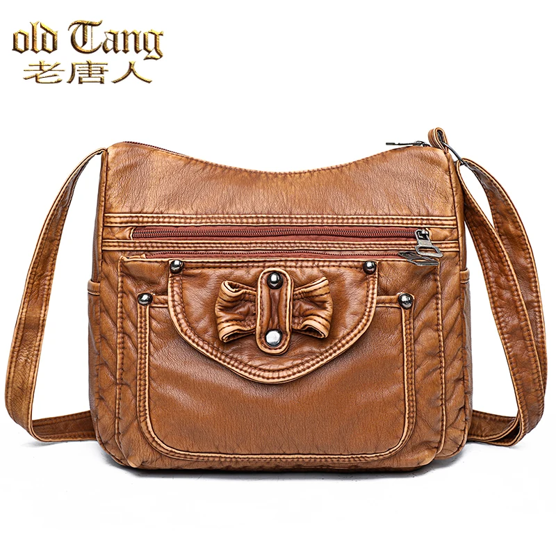 Мягкий Водонепроницаемый сумки почтальонки из натуральной кожи для женщин 2021