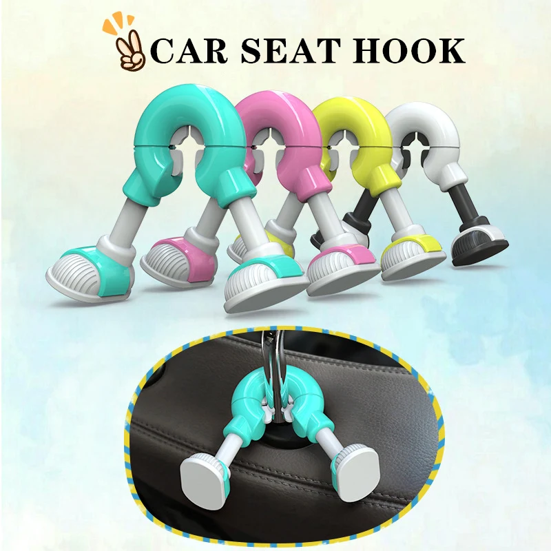 

Cartoon Foot Car Seat Back Hook Vehicle Multifunctional Creative Hidden Chair Rear Hanger Car Interior Decoration Accessories