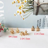 20pcslot gold color plated metal 3d princess crown charms pendant for jewelry making diy handmade bracelet findings craft gift
