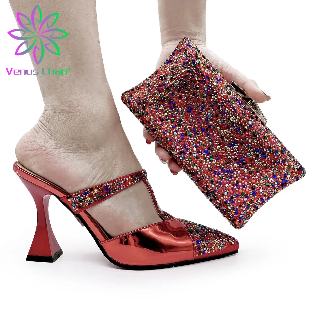 

new Italian Shoes with Matching Bag Set Decorated with Appliques African Shoes and Bags Matching Set Elegant Italian Women PumpS