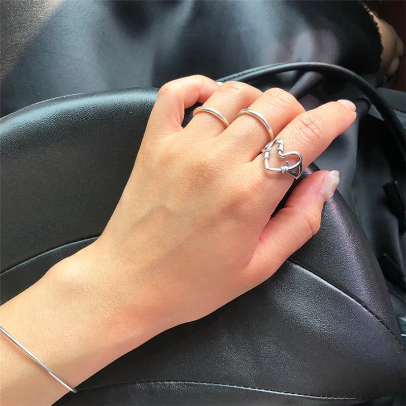 RUIYI реальные 925 пробы серебро Европейский Стиль Для женщин выбитое сердечко