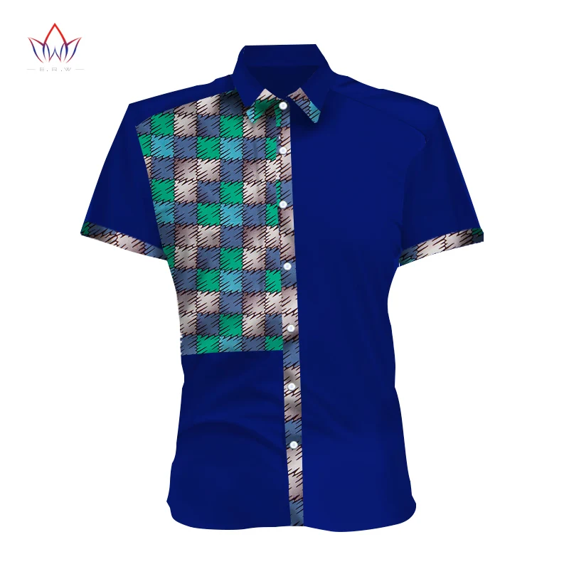 

Spring New Design Mens African ClothingShort Sleeve Slim Fit Mens Dashiki African Print Casual Style Men Shirts 6XL BRW WYN298