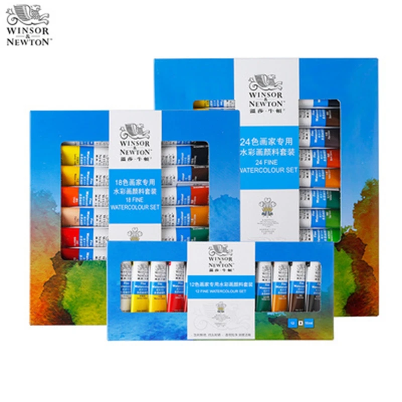 WINSOR &amp NEWTON 12/18/24/36 Цвета 10 мл акварель Краски пигментные трубы для художника