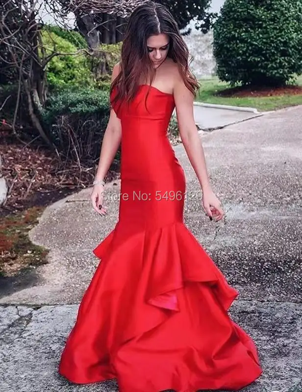 Красное сатиновое платье русалки для выпускного вечера Vestido De Longo Милая юбка с