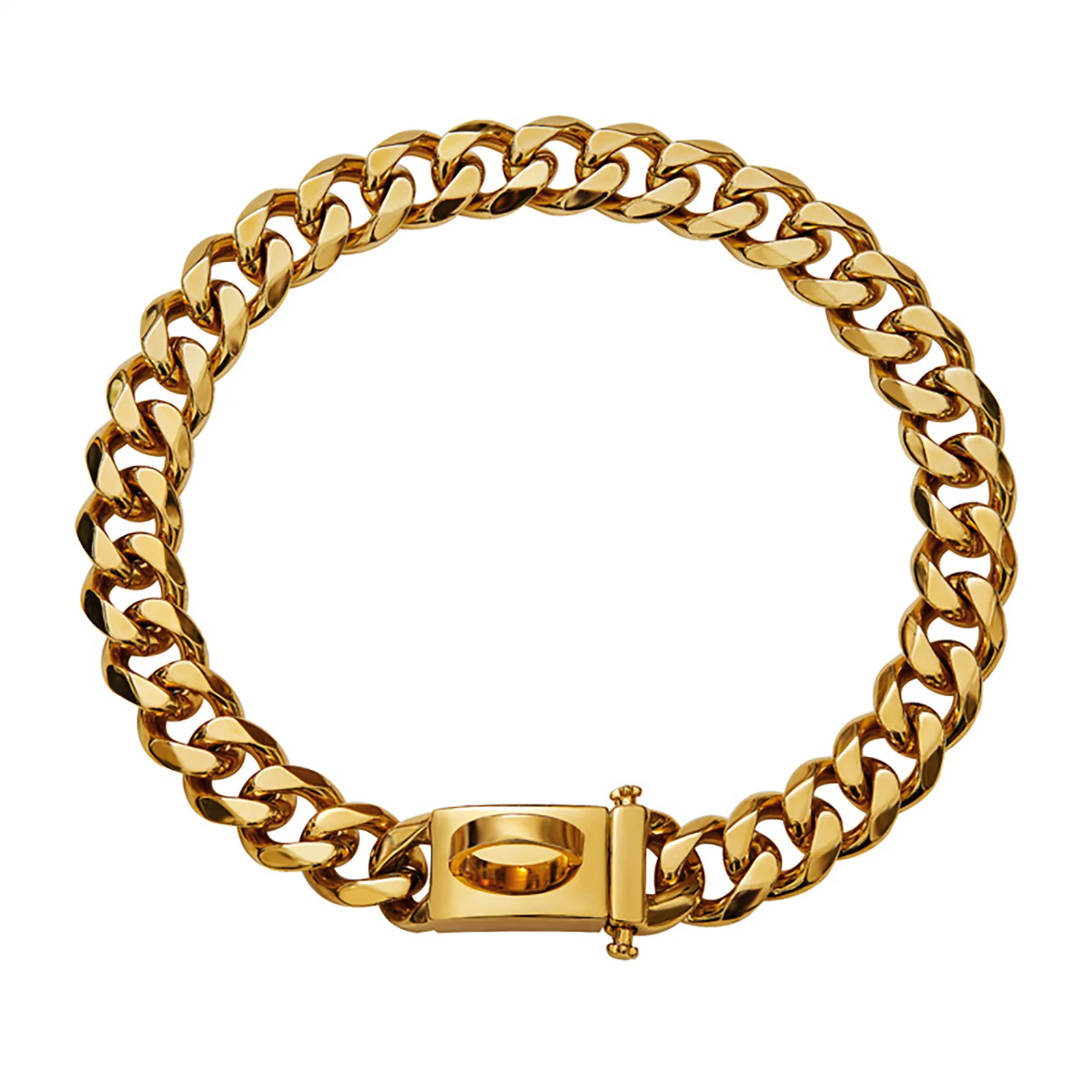 

Золотистый собачий ошейник 15 мм, КУБИНСКИЙ звено, ожерелье для собаки, цепочка, ошейник с металлической пряжкой, D-образное кольцо, костюм дл...