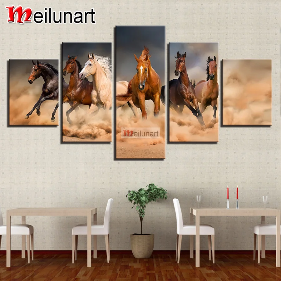 

Животные лошади абстрактные 5 шт. diy алмазная живопись полный квадрат круглая дрель 3d Алмазная вышивка распродажа Наборы украшения AS0028