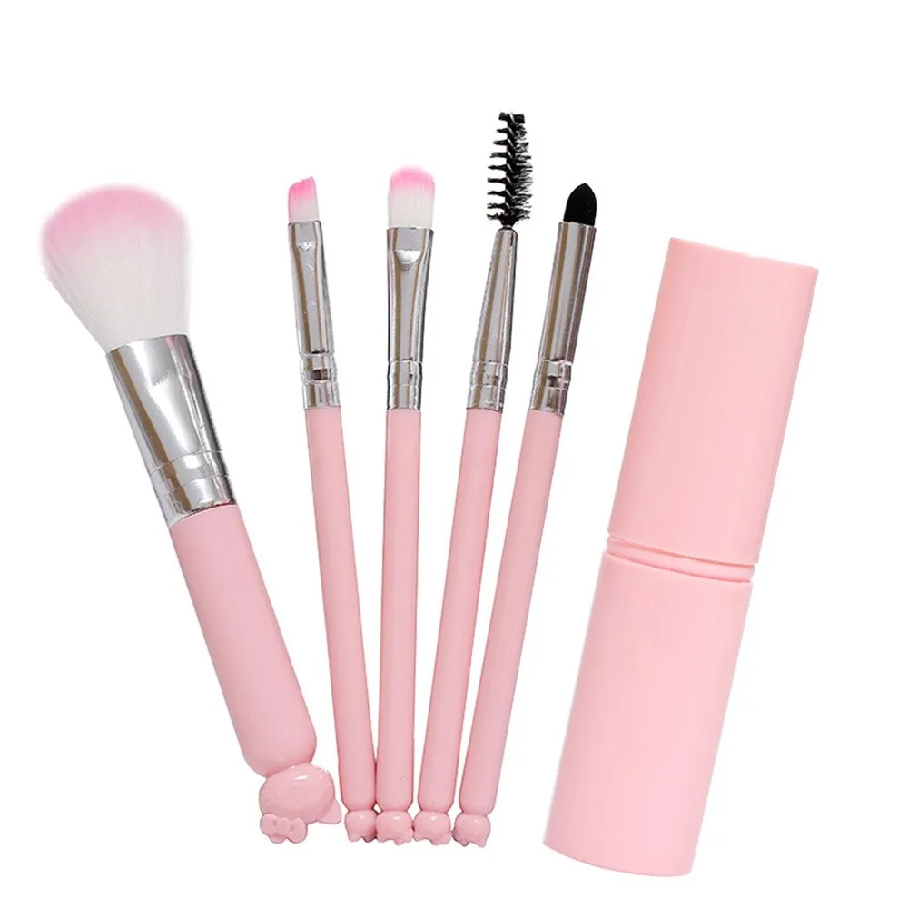 Набор инструментов для макияжа с милым рисунком Китти из 5 предметов тени век