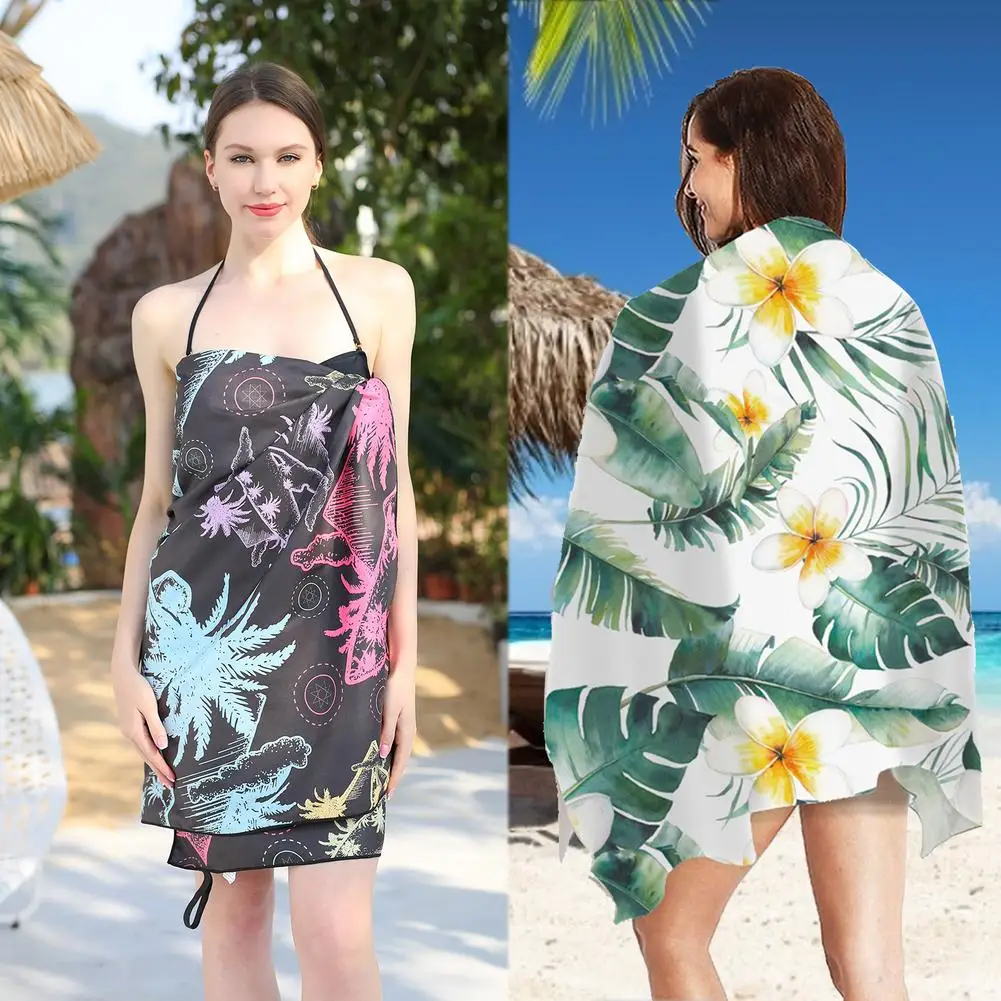 

Двухстороннее пляжное полотенце, быстросохнущее банное полотенце с принтом, пляжное полотенце из микрофибры, быстросохнущее полотенце для...