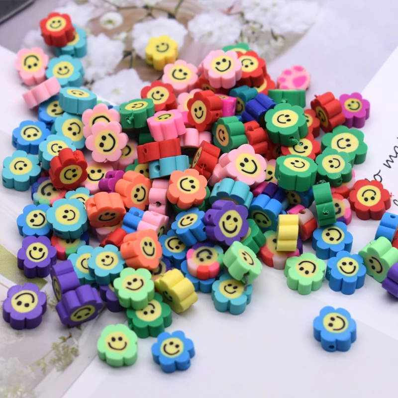 10 мм 30 шт. Солнечный цветок из полимерной глины распорные бусины DIY ювелирных