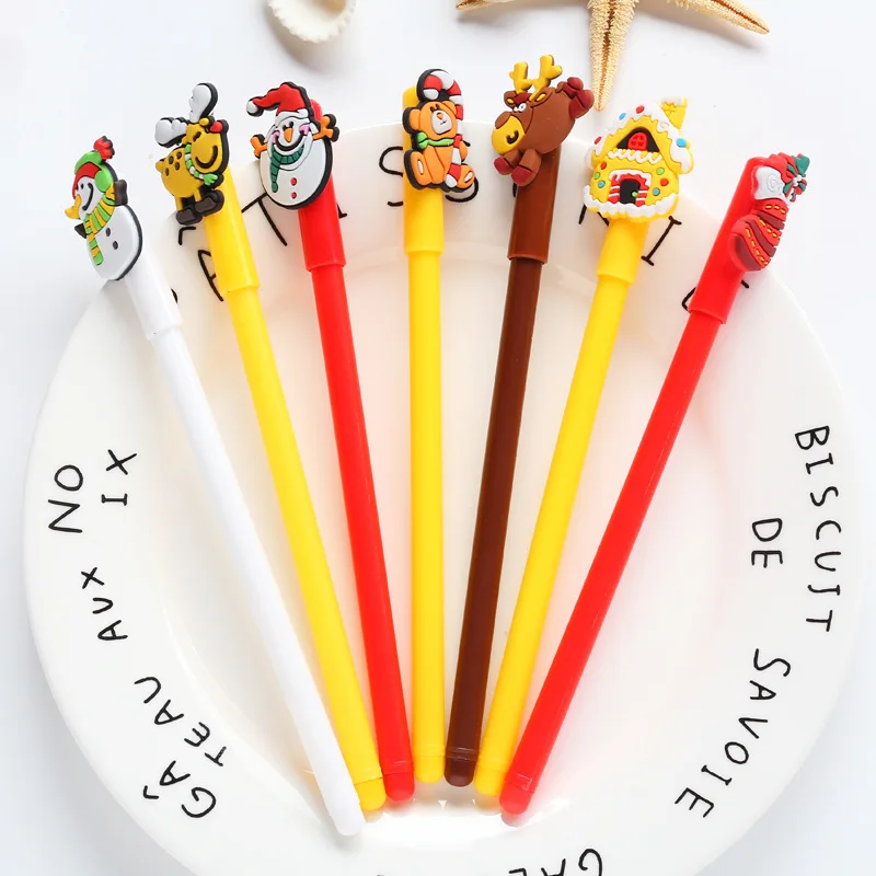 Креативная ручка мультяшная Рождественская гелевая Милый лось Канцелярия для