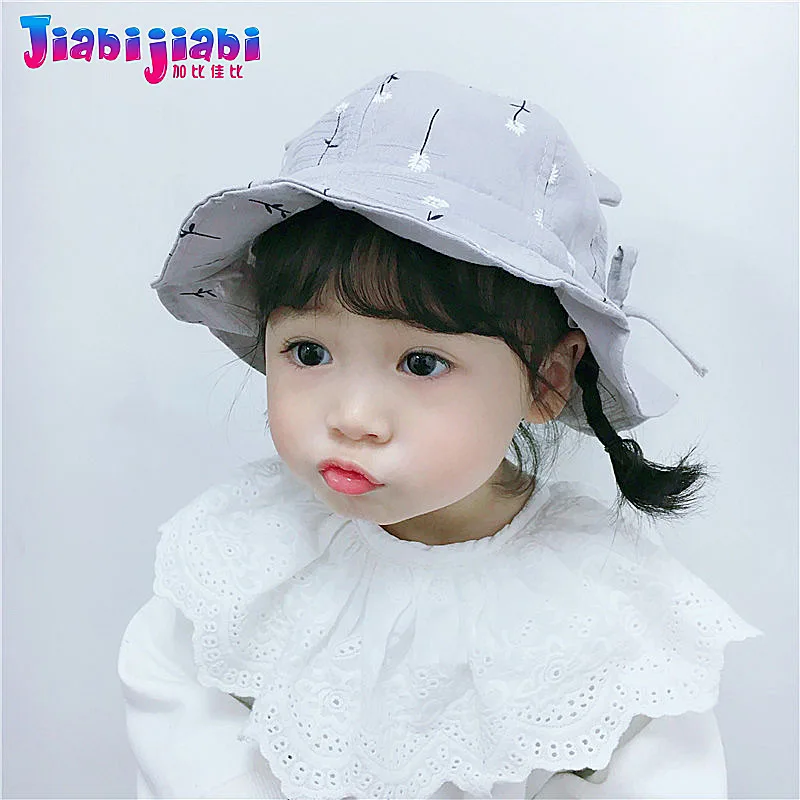 Toddler Bucket Hat Spring Summer Baby Children Binaural Flowers Sunshade Preschool Boys Girl Fisherman Beach 1-4 Old | Аксессуары для