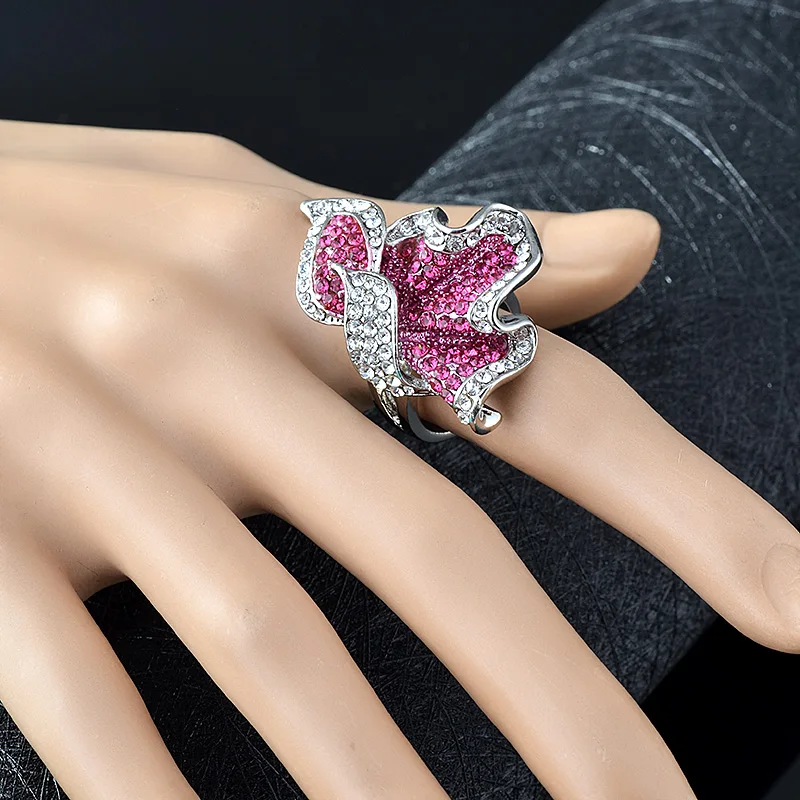 Высококачественные винтажные цветущие Цветочные инкрустированный стразами