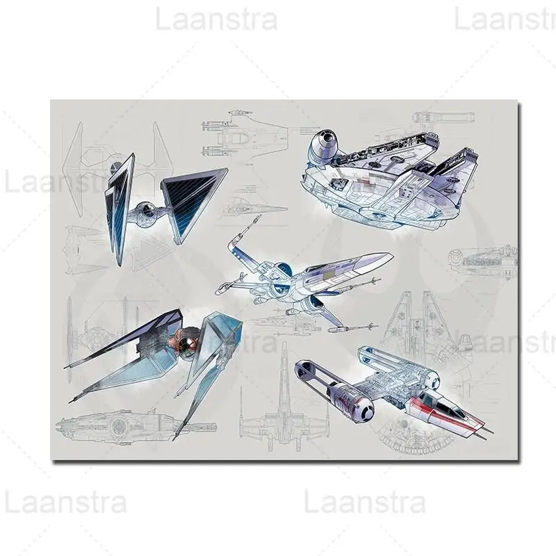 

Retro Canvas Painting Satellite Details Blueprint Posters and Prints Home Decoration Living Room Boy Room Technology Wall Art