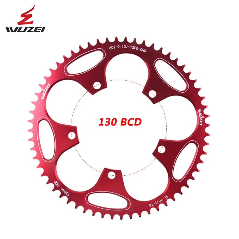 WUZEI 130BCD передняя Звездочка 50 т 52 54T 56T 58T Алюминий сплав Сверхлегкий велосипедная