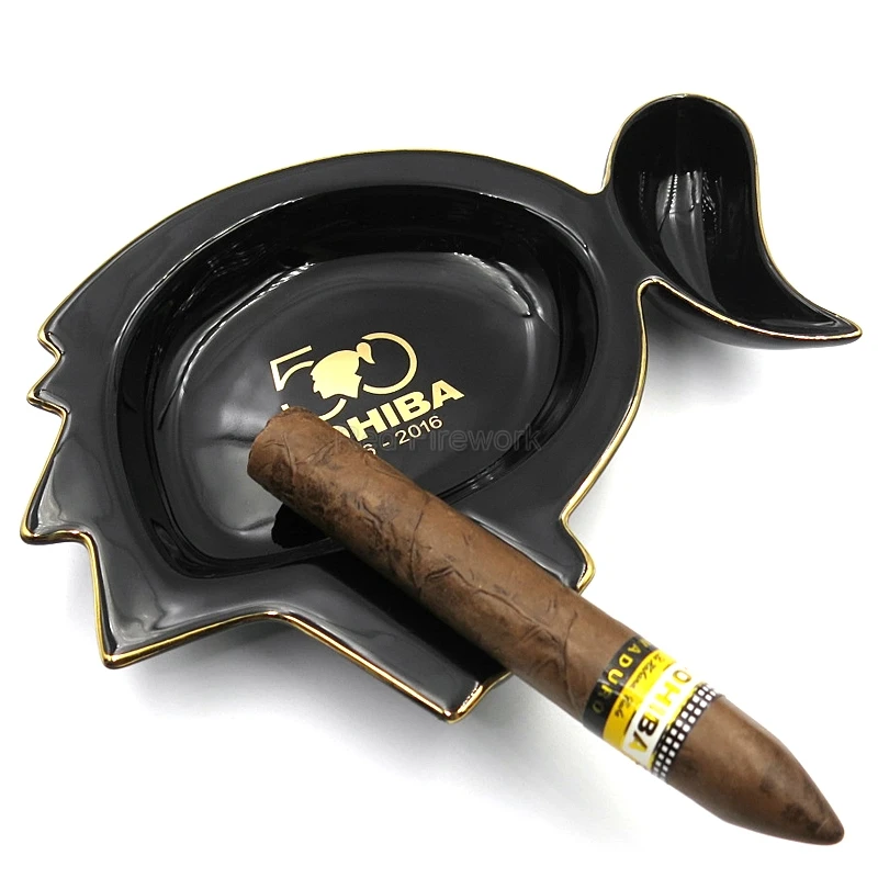 COHIBA 50th классический юбилей изящный фарфоровый пепельница для сигарет с одним