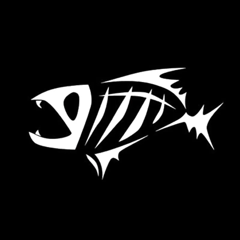 

15.2*8.9CM Skeloton Fish Car Styling Fashion Decorative Decals Accessories Car Sticker Black/Silver