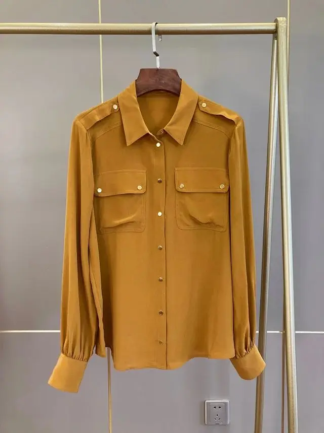 

Shirt 2021 Women Silk Heavy Sand Washed Fabric Silk Shirt