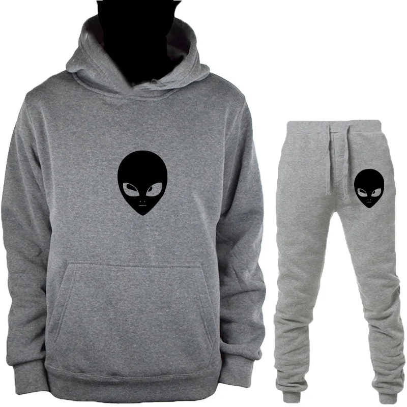 Alien толстовка с капюшоном+ брюки костюм для мужчин женщин осень зима пуловер Толстовка Топы с принтом по всему миру спортивный костюм повседневная одежда