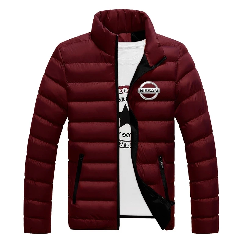 

NISSAN Spring Autumn Print Jacket Male Casual commission Padded Coats College Men's Zipper Warm Hip Hop Zipper Tops