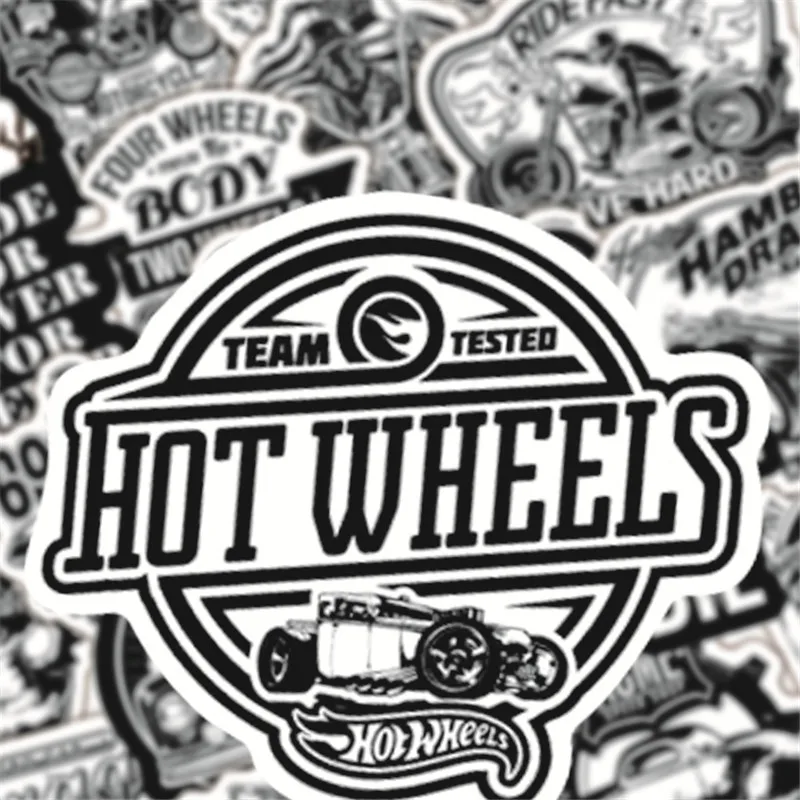 50 шт. черно белых наклеек Hotroad декор для автомобиля ноутбука телефона гитары