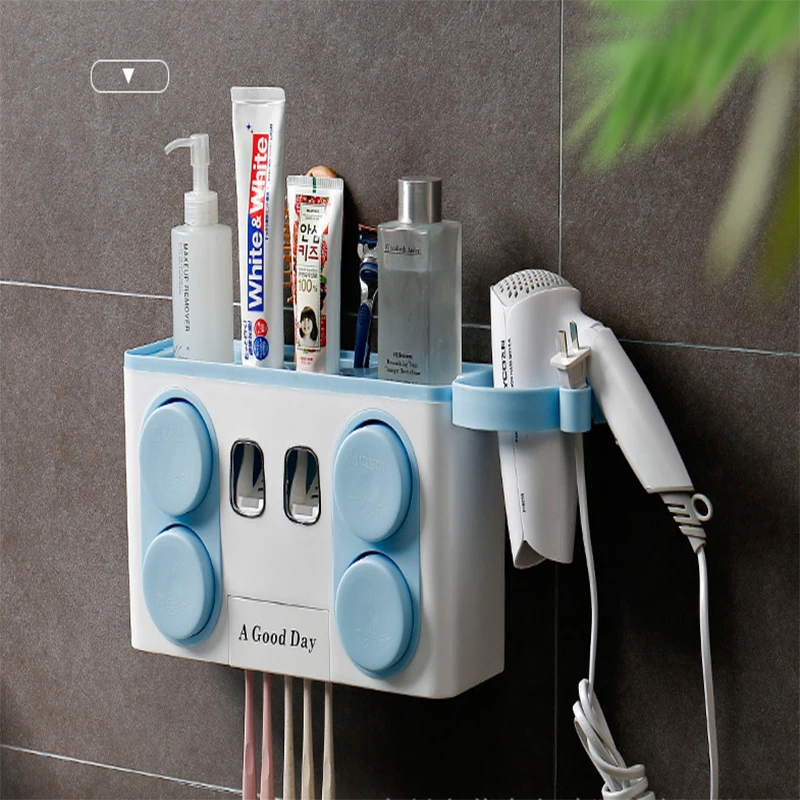 

Toothbrush Holder Tooth Brush Holder Automatic Toothpaste Dispenser Toothbrush Wall Mount Stand Bathroom Storage Box