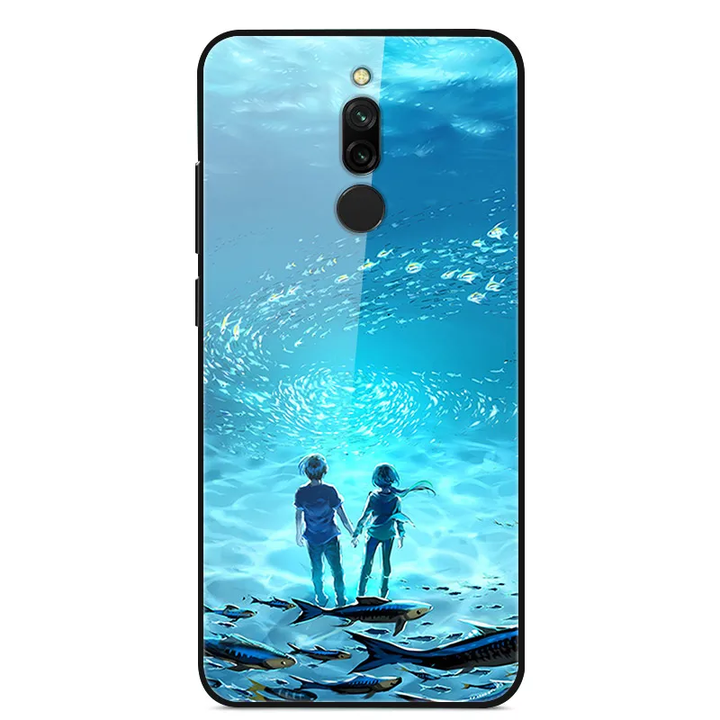 Для Xiaomi Redmi 6A чехол с жестким стеклом чехол s для Xiaomi Redmi 6A 6 A чехол из закаленного стекла для Xiaomi Redmi 8A 8 Redmi Note 8T - Цвет: 1205 13
