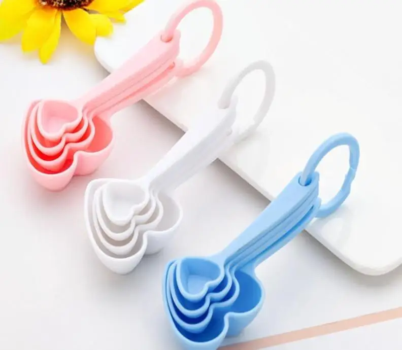 4 шт. творческий в форме сердца набор мерной ложки пластиковые измерения для