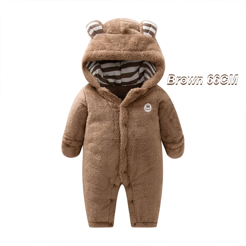 

Winter Child Pantyhose Bear Style Children's Coral Fleece Hoodies Overalls Newborn Baby Slider Newborn Toddle Clothes Sleep Wear