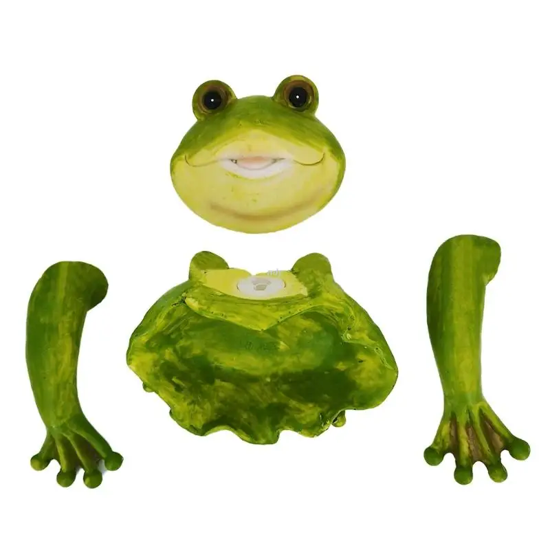 

Статуя лягушки, раковина для кормления диких птиц, садовый двор, деревья, декоративные принадлежности