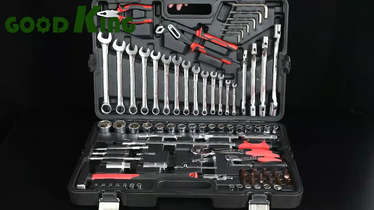 

GoodKing 132 piece 1/2,3/8,1/4 Inch Drive Flexible Head Torque Ratcheting Wrench Socket Set With Pipe Wrench and Lock Pliers