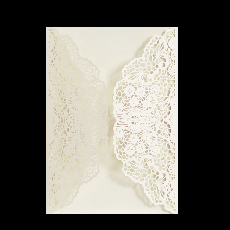 10 шт. кружевные Пригласительные открытки с лентой и цветок Лазерная резка | Дом